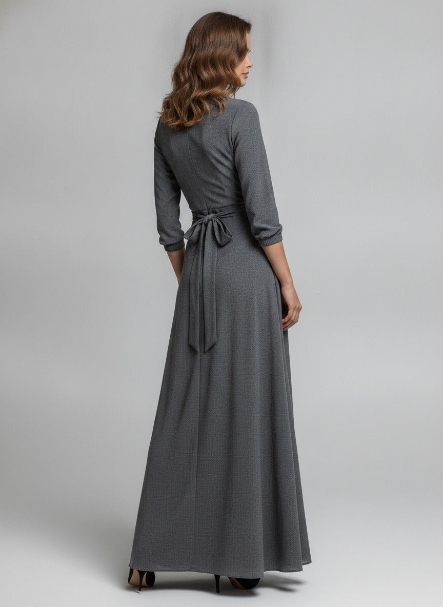 Women's Gray Wrap Dress