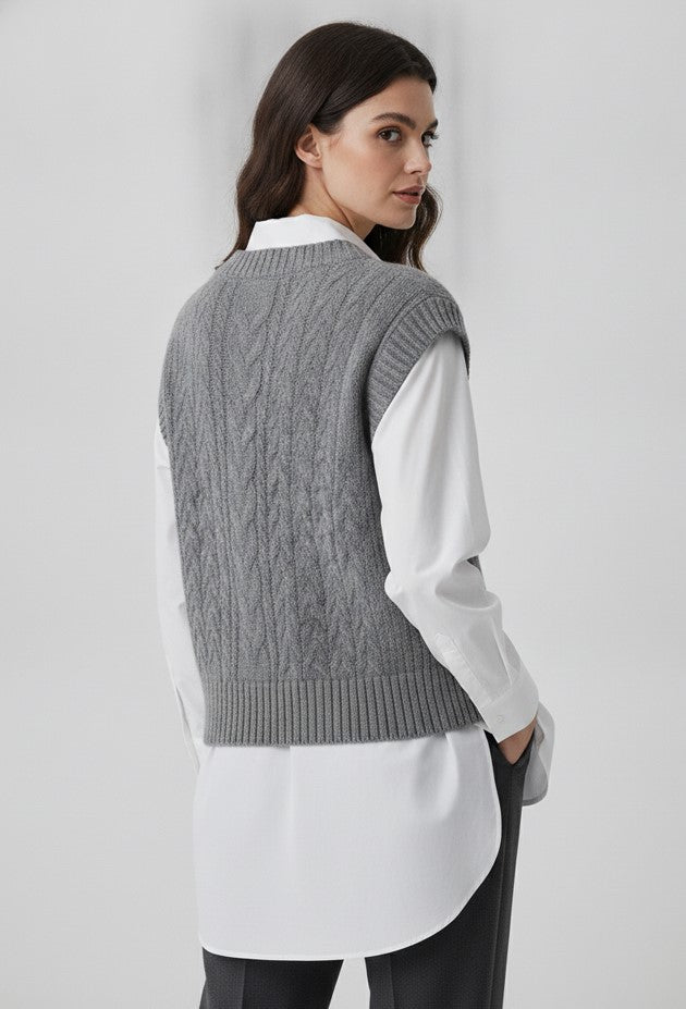 Women's Gray Knit Vest