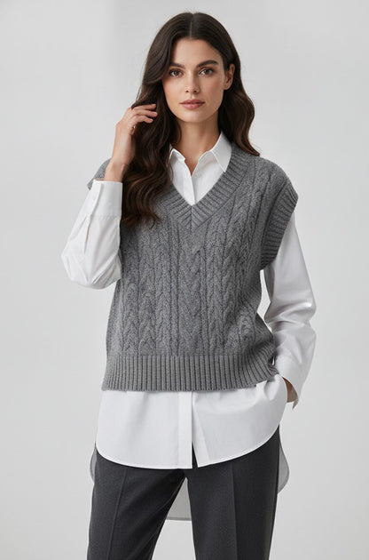 Women's Gray Knit Vest