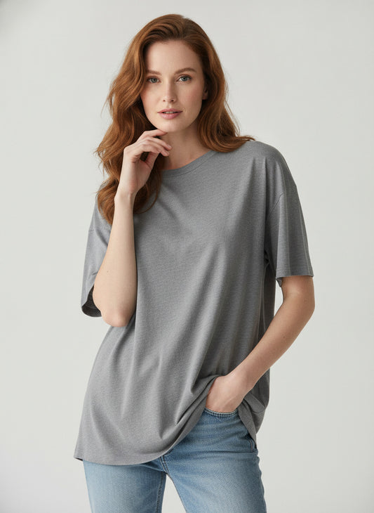 Women's Gray Oversized T-Shirt