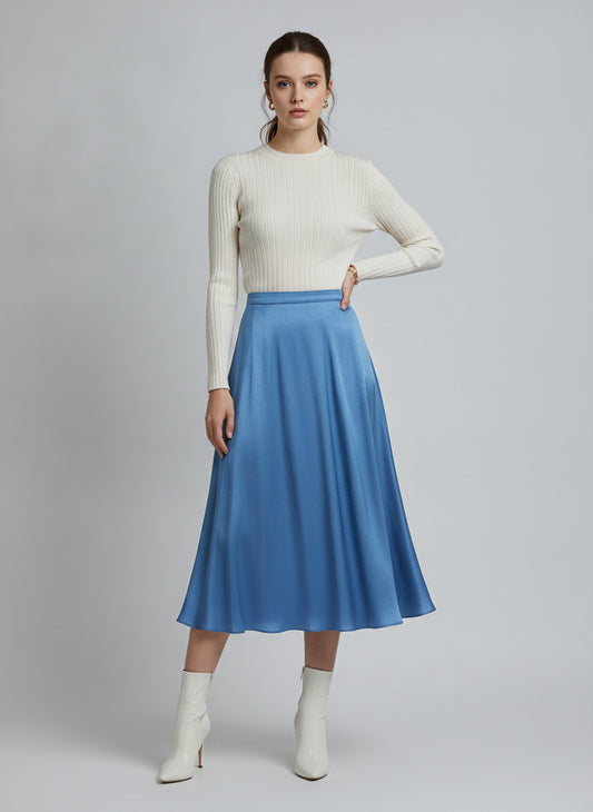 Women's Blue Midi Skirt
