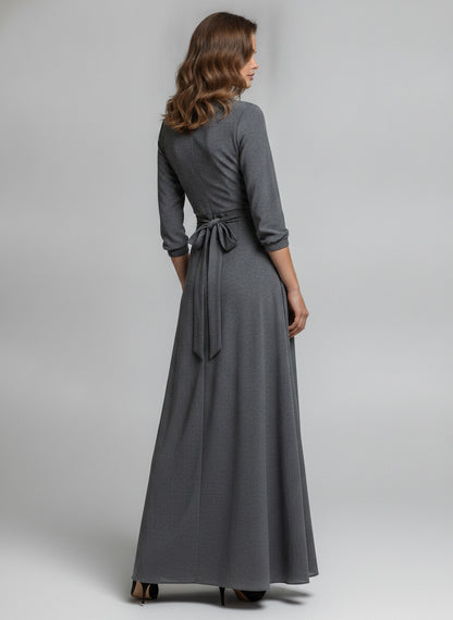Women's Gray Wrap Dress
