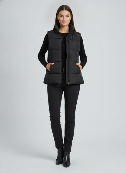 Women's Black Puffer Vest